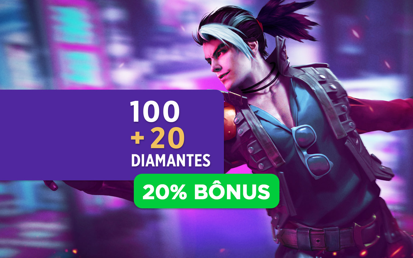 R$ 4,49 - Giftcard para Free Fire - 100 Diamantes + 20% de Bônus