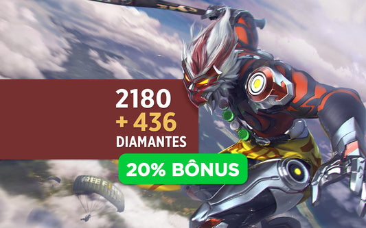 R$ 87,99 - Giftcard para Free Fire - 2180 Diamantes + 20% de Bônus