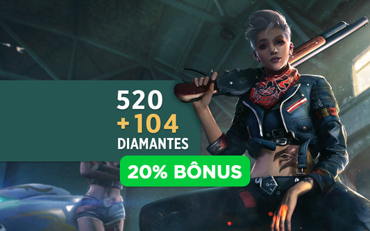 R$ 20,99 - Giftcard para Free Fire - 520 Diamantes + 20% de Bônus