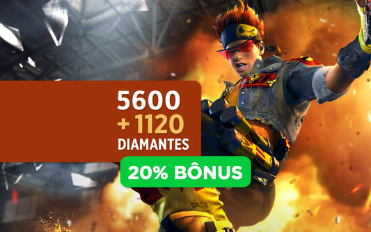 R$ 209,99 - Giftcard para Free Fire - 5600 Diamantes + 20% de Bônus